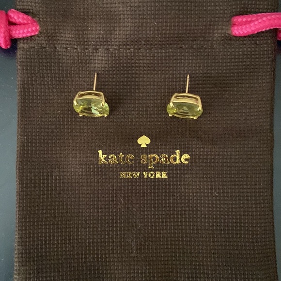 Kate Spade Turquoise Green Small Square Studs - Picture 3 of 3